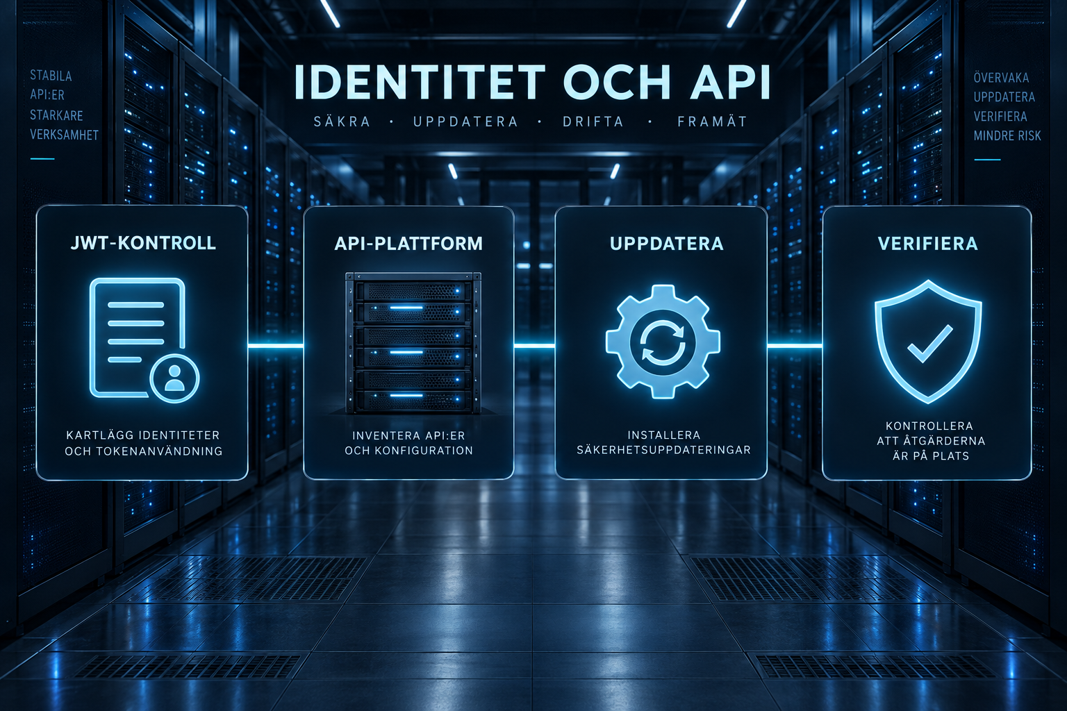 Fyra steg för WSO2:s API-plattform: kartlägg JWT-användning, inventera plattform, uppdatera och verifiera.